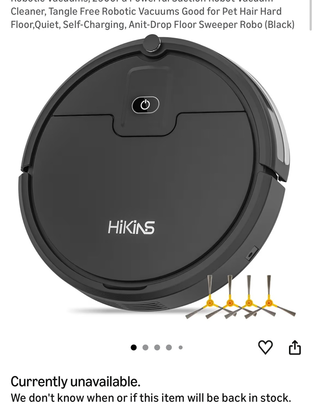 Black Robot Vacuum Cleaner - Compact Auto Floor Sweeper